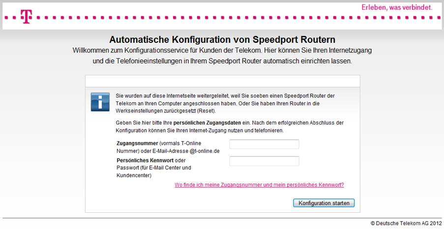 Automatische Konfiguration von Speedport Routern der Deutschen Telekom