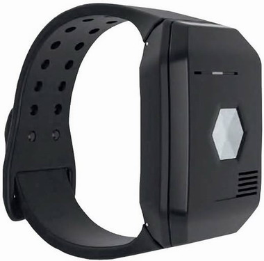 Das DECT-Notruf-Gerät kann wie eine Armbanduhr am Handgelenk oder am Bändchen um den Hals getragen werden.